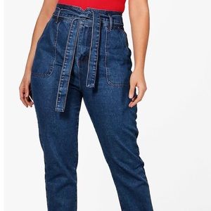 Boohoo Paperbag tapered jeans